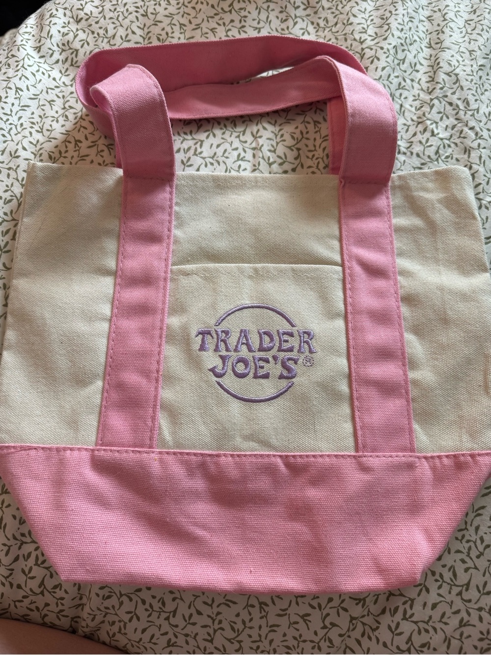 Pink Trim Canvas Tote Bag Trader Joe’s